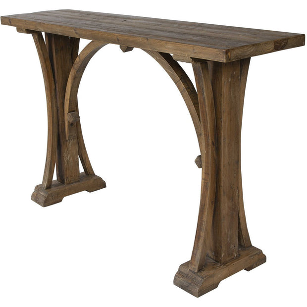 Uttermost Genessis Reclaimed Fir Wood Rustic Modern Console Table