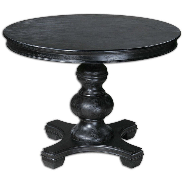 Uttermost Brynmore Black Wood 42” Round Dining Table