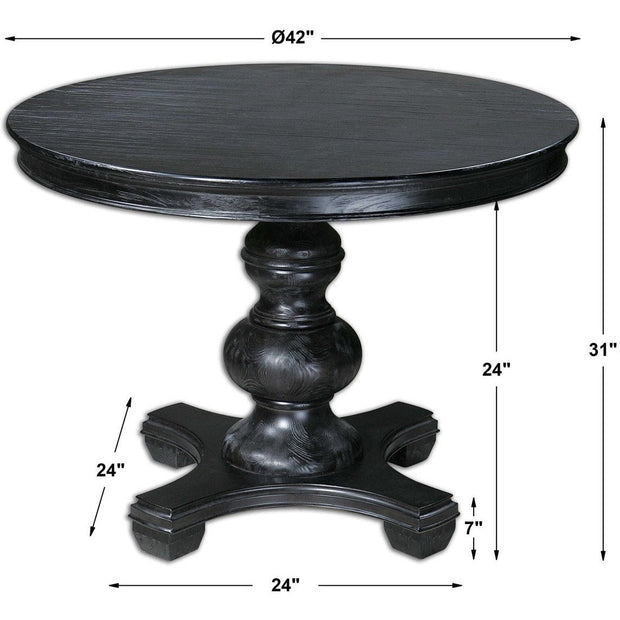 Uttermost Brynmore Black Wood 42” Round Dining Table