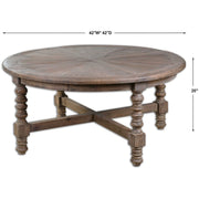 Uttermost Samuelle Reclaimed Wood Rustic Round Coffee Table
