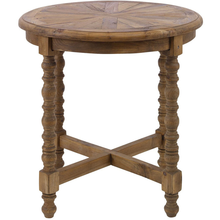 Uttermost Samuelle Reclaimed Wood Rustic Round End Table