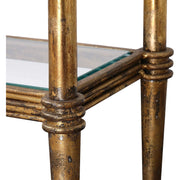 Uttermost Elenio Glass Top With Gold Leaf Iron Console Table