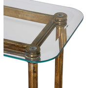 Uttermost Elenio Glass Top With Gold Leaf Iron Console Table