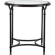 Uttermost Samson Glass Top With Aged Black Steel Base Round Side Table