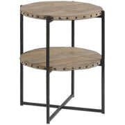 Uttermost Kamau Recycled Elm Wood With Black Iron Rustic Modern Accent Table