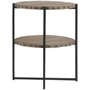 Uttermost Kamau Recycled Elm Wood With Black Iron Rustic Modern Accent Table