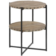 Uttermost Kamau Recycled Elm Wood With Black Iron Rustic Modern Accent Table