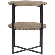 Uttermost Kamau Recycled Elm Wood With Black Iron Rustic Modern Accent Table