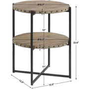 Uttermost Kamau Recycled Elm Wood With Black Iron Rustic Modern Accent Table