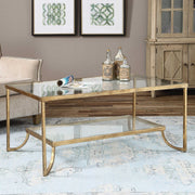 Uttermost Katina Glass Top With Antiqued Gold Iron Coffee Table