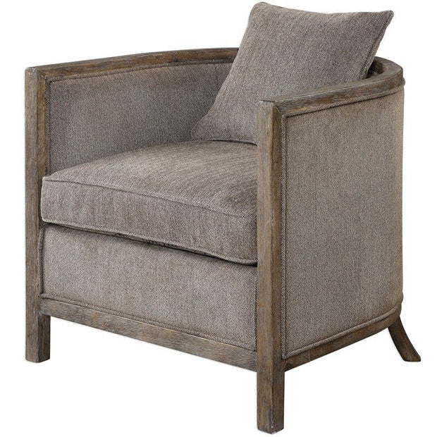 Uttermost Viaggio Gray Chenille Barrel Back Tub Chair