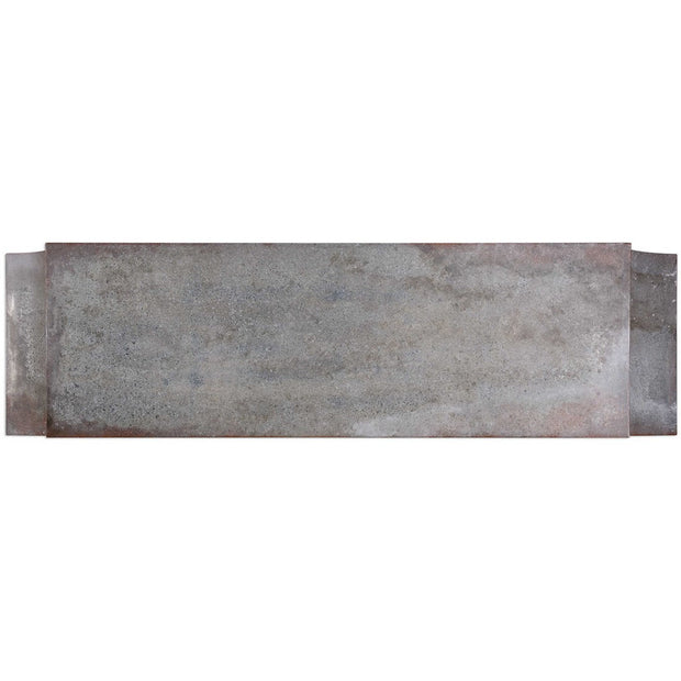 Uttermost Agathon Aged Stone Gray Zinc Modern Console Table