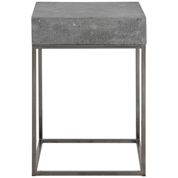 Uttermost Jude Concrete Top With Stainless Steel Base Modern Accent Table