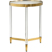 Uttermost Kellen Glass Too With Acrylic and Gold Base Round Accent Table