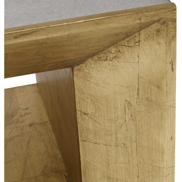 Uttermost Flair Antiqued Mirror With Gold Leaf Modern Cube Table