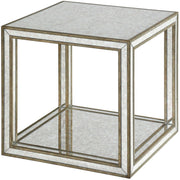 Uttermost Julie Antiqued Mirror With Burnished Antique Gold Birch Wood Accent Table