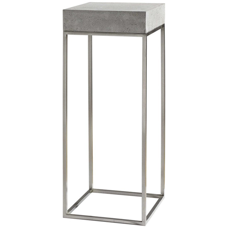 Uttermost Jude Concrete Top With Stainless Steel Modern Plant Stand