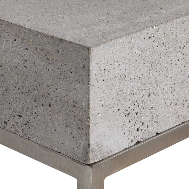 Uttermost Jude Concrete Top With Stainless Steel Modern Plant Stand