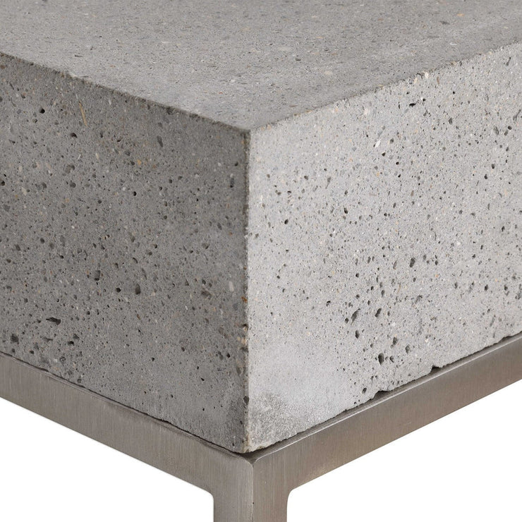 Uttermost Jude Concrete Top With Stainless Steel Modern Plant Stand