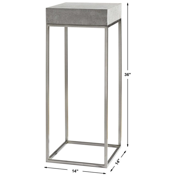 Uttermost Jude Concrete Top With Stainless Steel Modern Plant Stand