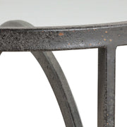 Uttermost Lucien Glass Top With Aged Black Iron Base Modern Accent Table
