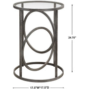 Uttermost Lucien Glass Top With Aged Black Iron Base Modern Accent Table