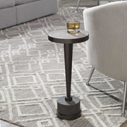 Uttermost Masika Natural Gray Concrete With Bronze Steel Drink Table