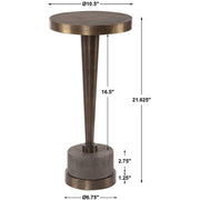 Uttermost Masika Natural Gray Concrete With Bronze Steel Drink Table