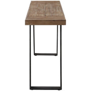 Uttermost Freddy Weathered Fir Wood With Industrial Aged Black Metal Console Table