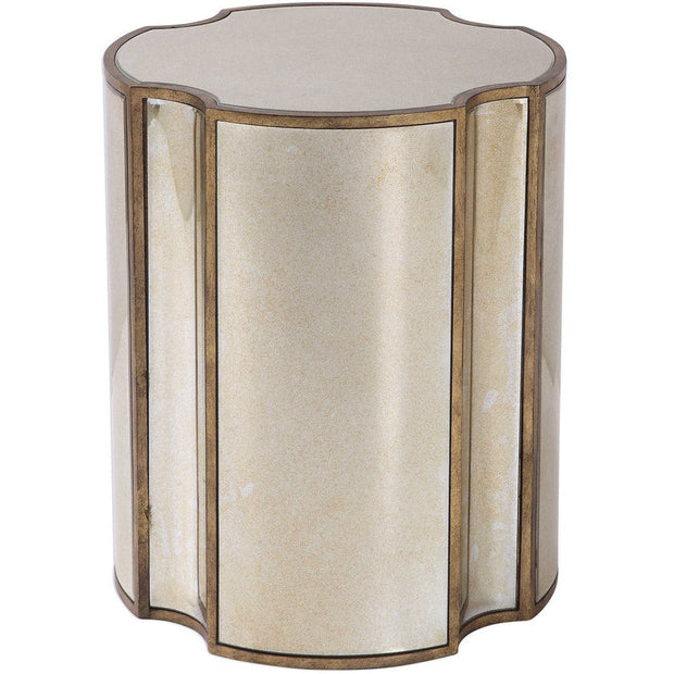 Uttermost Harlow Antiqued Mirror and Brass Accent Table