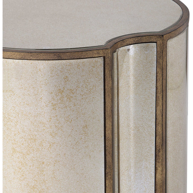 Uttermost Harlow Antiqued Mirror and Brass Accent Table
