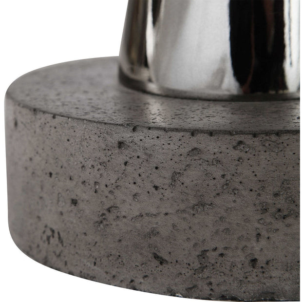 Uttermost Simons Aged Concrete Top With Black Nickel Base Modern Drink Table