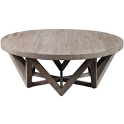 Uttermost Kendry Reclaimed Wood Rustic Modern Round Coffee Table