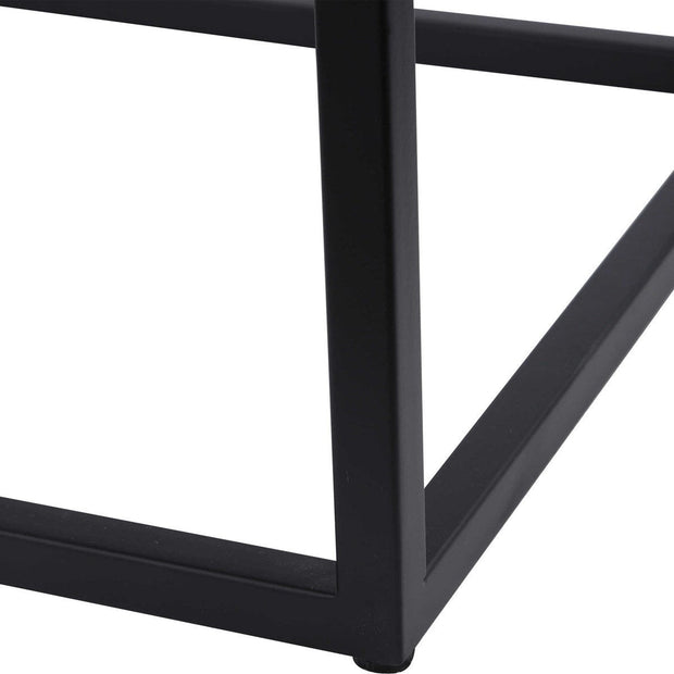 Uttermost Gambia White Top With Aged Black Metal Modern Square Plant Stand