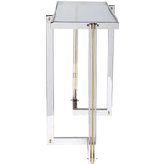 Uttermost Locke Glass Top With Polished Nickel and Gold Base Contemporary Console Table