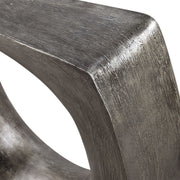 Uttermost Valira Textured Antique Silver Sculptural Modern Accent Table