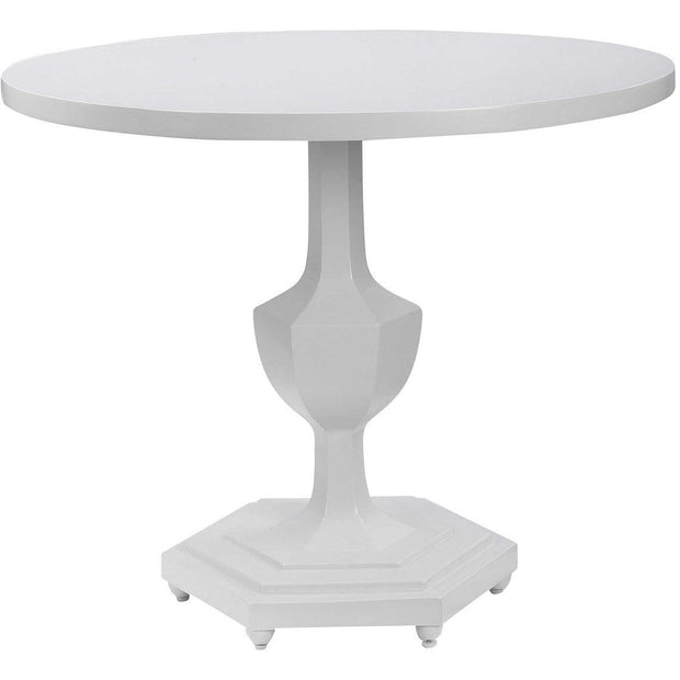 Uttermost Kabarda Glossy White Wood Round Accent Table
