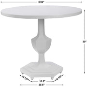 Uttermost Kabarda Glossy White Wood Round Accent Table