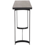 Uttermost Basuto Gray Top With Aged Steel Iron Base Console Table