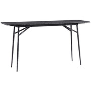 Uttermost Kaduna Textured Black Slate Top With Aged Black Iron Rustic Modern Console Table