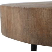 Uttermost Samba Reclaimed Elm Wood Tops With Aged Steel Finished Iron Rustic Modern Set of 2 Nesting Tables