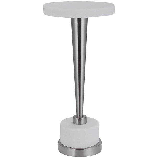 Uttermost Masika White Marble Top With Brushed Nickel Modern Drink Table