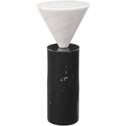 Uttermost Top Hat Black and White Marble Modern Drink Table