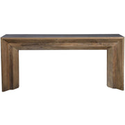 Uttermost Vail Reclaimed Wood With Gray Concrete Rustic Modern Console Table