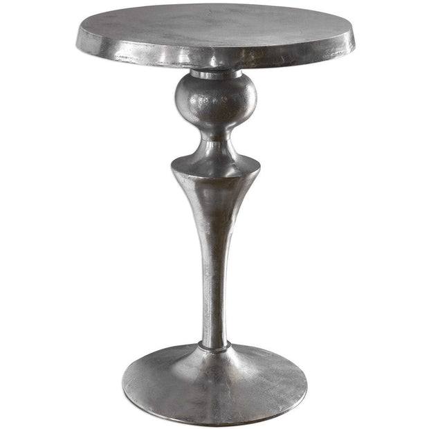 Uttermost Noland Antiqued Nickel Round Accent Table