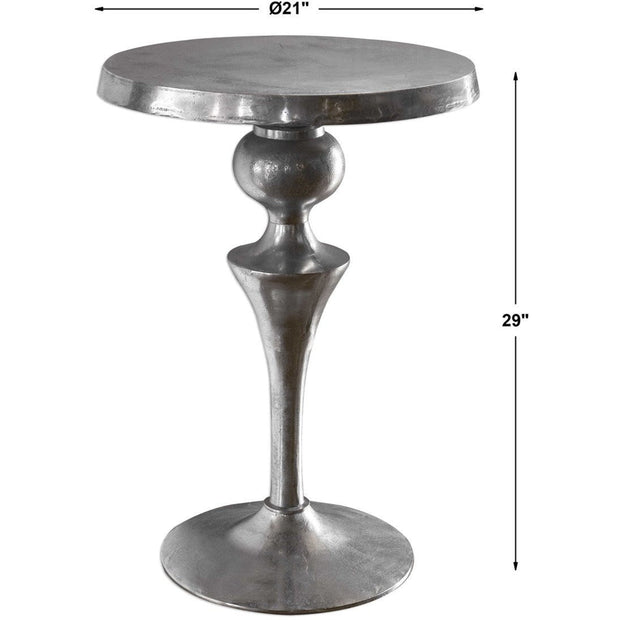 Uttermost Noland Antiqued Nickel Round Accent Table