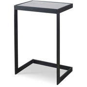 Uttermost Windell Mirrored Top With Black Iron Base Modern Accent Table