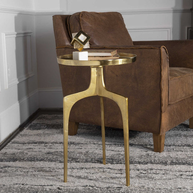 Uttermost Kenna Textured Soft Gold Modern Accent Table