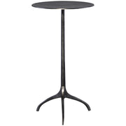 Uttermost Beacon Antiqued Nickel Round Modern Accent Table