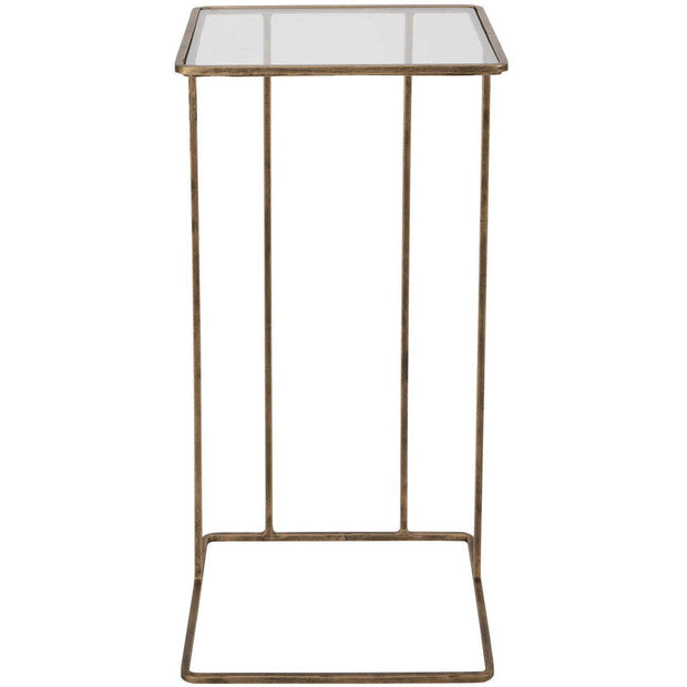 Uttermost Cadmus Glass Too With Antiqued Gold Iron Modern Accent Table